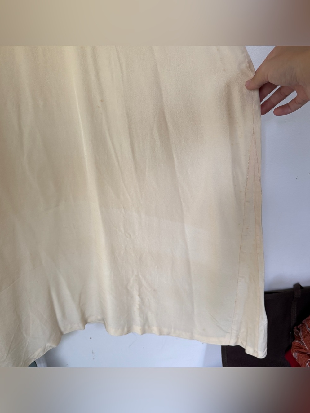 Vintage 1930s 100% Silk Bias Cut Embroidered Gown Nightgown AS-IS - Picture 6 of 16